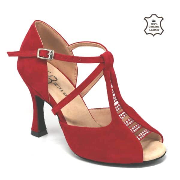 Betta Red leather, heel 8,5 cm