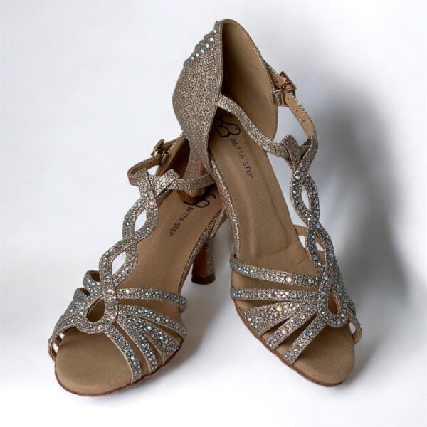 Bettastep Dance Shoes JASMINE Gold, dance heels 6.4 cm - Image 2